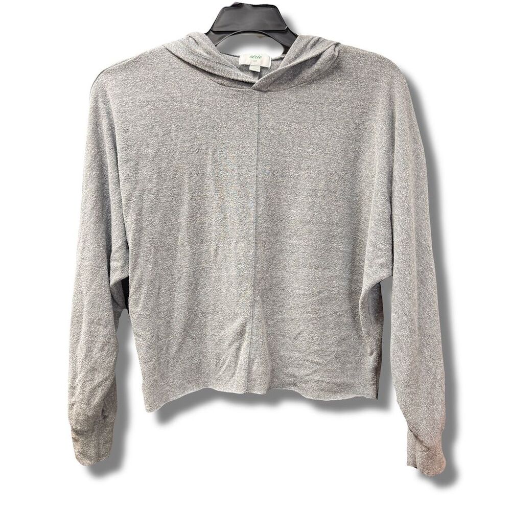 Aerie Women's Cropped Gray Hoodie Size S Long Sleeve Casual Fall Wear